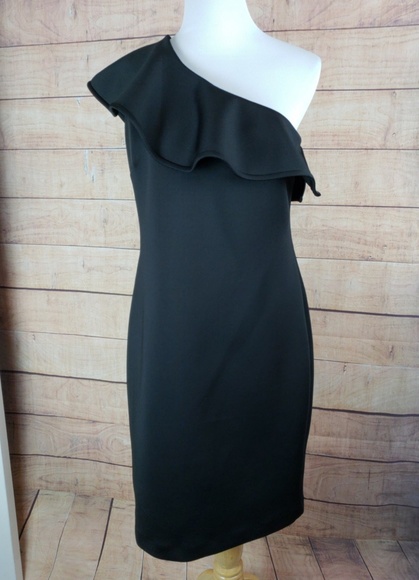 Calvin Klein Dresses & Skirts - NWT Calvin Klein Scuba Knit Ruffled One Shoulder
